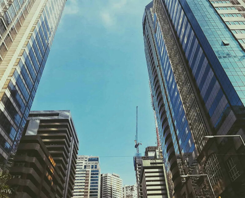 Skyscrapers in Ortigas Center, Pasig City in the Philippines.