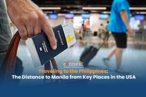 man holding passport at airport Traveling to the Philippines The Distance to Manila from Key Places in the USA