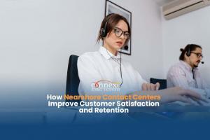 How-Nearshore-Contact-Centers-Improve-Customer-Satisfaction-and-Retention-woman-with-headphones-in-corporate-attire-office-working