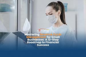 Mastering-Revenue-Cycle-Management-for-Small-Businesses-A-13-Step-Roadmap-to-Financial-Success-woman-in-lab-gown-with-medical-results-in-doctors-office-clinic-hospital