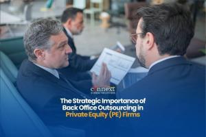 The Strategic Importance of Back Office Outsourcing in Private Equity (PE) Firms men in corporate attire holding graph