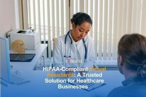 HIPAA-Compliant Virtual Assistants A Trusted Solution for Healthcare Businesses doctor with stethoscope talking to a patient in clinic
