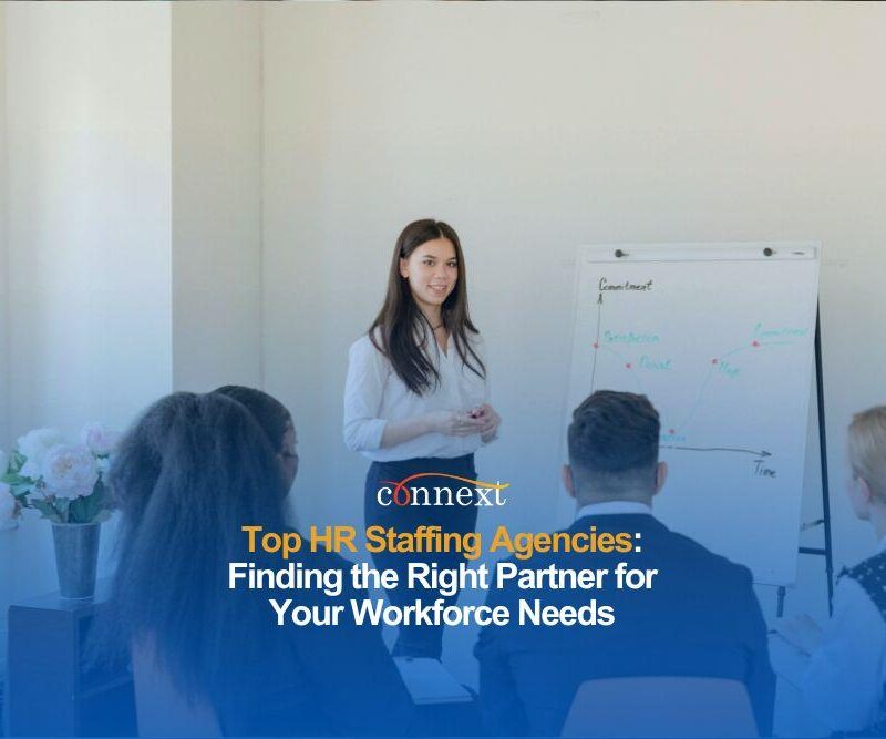 Top HR Staffing Agencies: Finding the Right Partner for Your Workforce Needs woman standing in a presentation conference full of people