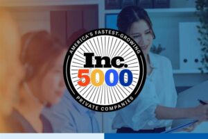 Inc 5000 logo with woman in office setting wearing corporate attire training employees