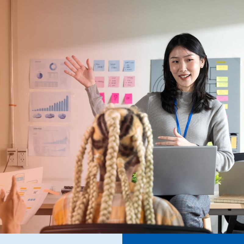 Team working, meeting in a modern office