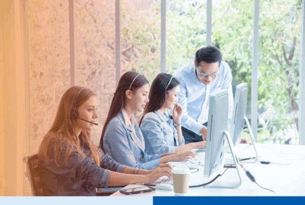 Team woman Call center service customer support or sales agent give advice and help solve problems 