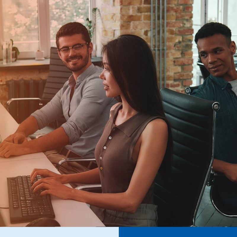 Nearshore teams in Colombia collaborating on a project