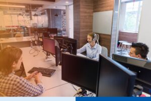 Map highlighting nearshoring from the U.S. to Colombia with cost saving indicators