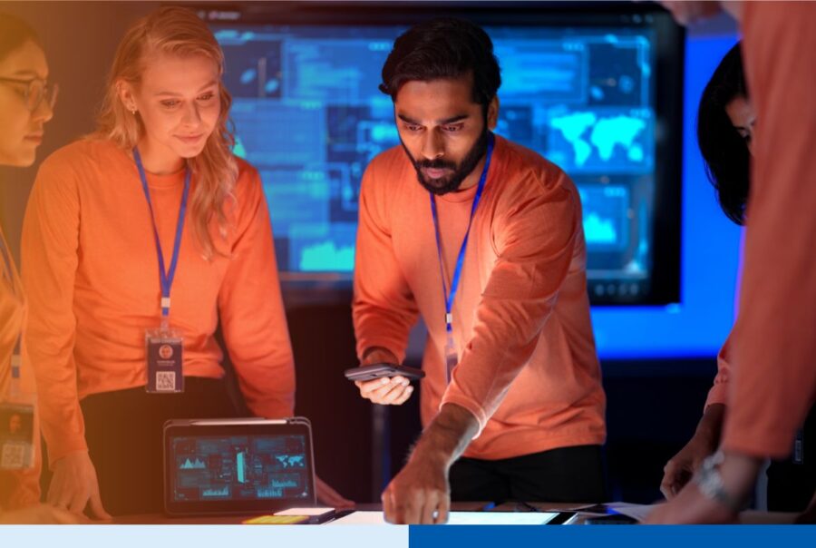 Offshore AI experts working together in reducing healthcare billing backlogs with the help of AI