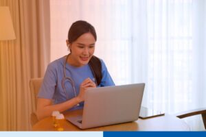 Group of remote healthcare employees from the Philippines working on the medical billing and coding tasks.