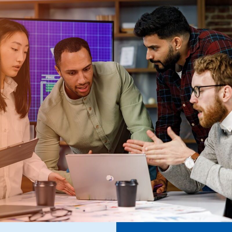 A group of offshore teams working together for an outsourcing project, including medical billing, payroll, RCM and IT.