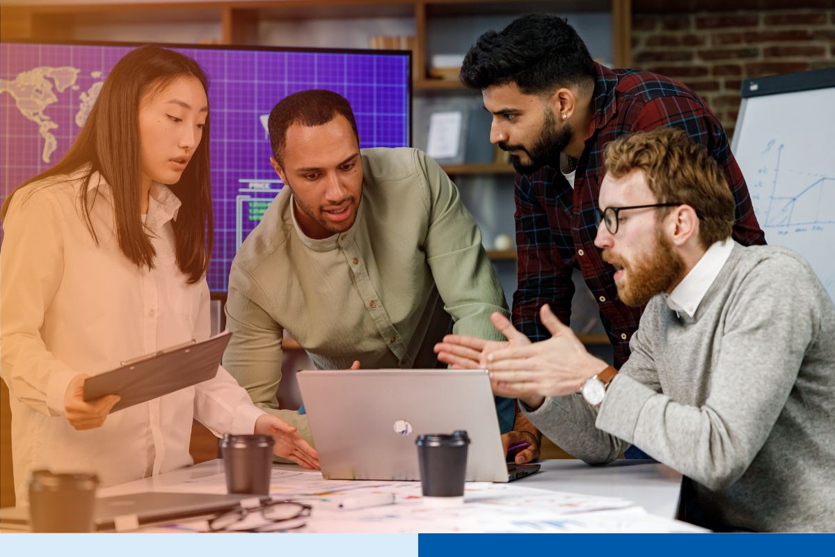 A group of offshore teams working together for an outsourcing project, including medical billing, payroll, RCM and IT.