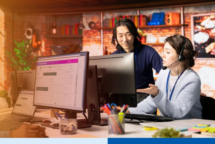 A group of AI-augmented nearshore teams in Colombia working together for an outsourcing project.