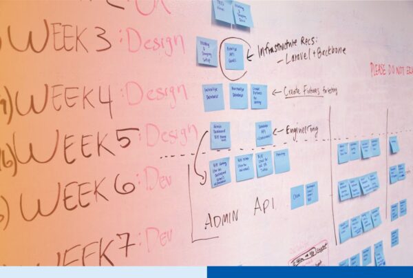 Marketing strategy planning materials on a workspace, illustrating the operational layer of creative marketing outsourcing