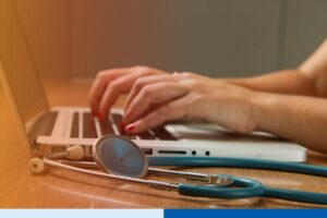 Healthcare revenue cycle management team comparing BPO vs dedicated staffing healthcare back-office models inside a modern medical office.