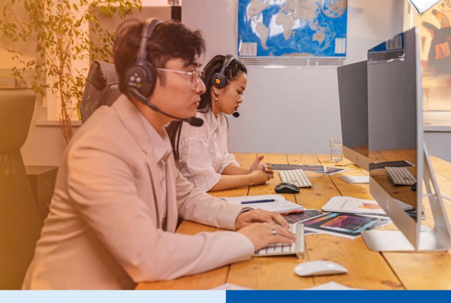 Brand-aligned guest support agents handling hotel customer service in an outsourced BPO environment