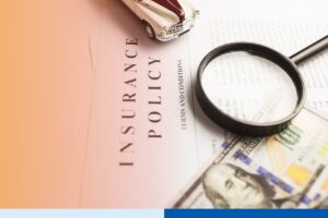 Magnifying glass reviewing an insurance claim document
