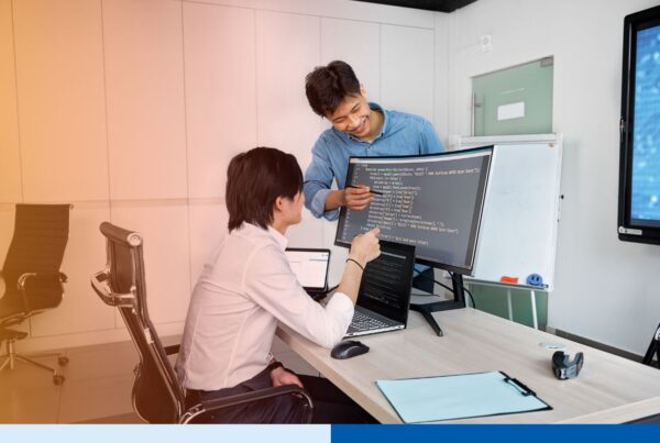 Dedicated development team collaborating on cloud software engineering projects