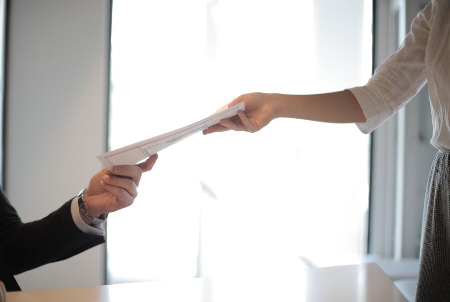Business leader reviewing an employer of record service agreement