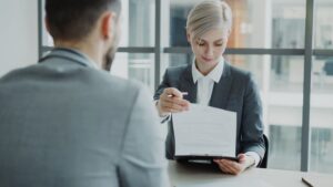 Recruiter reviewing candidates